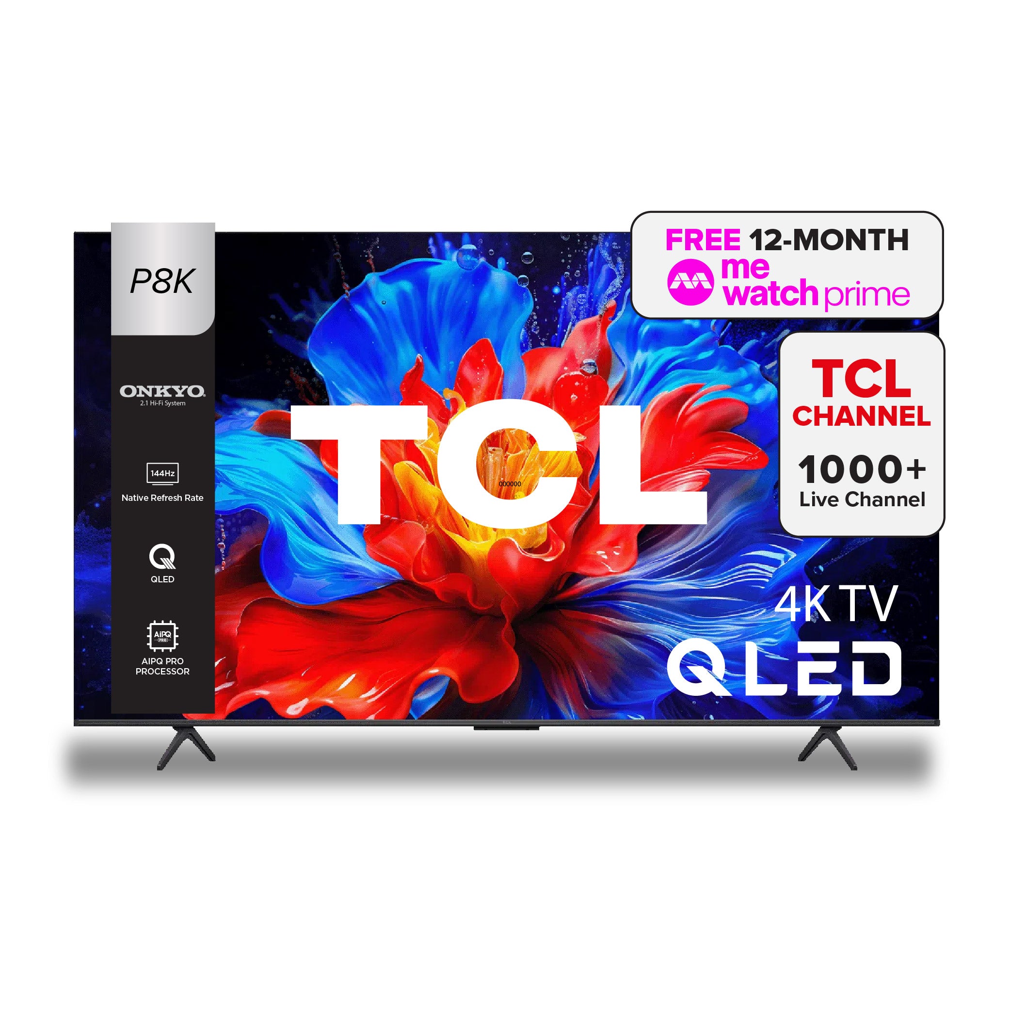 TCL P8K QLED TV | 75 inch | 144Hz Native Refresh Rate | AI Smart