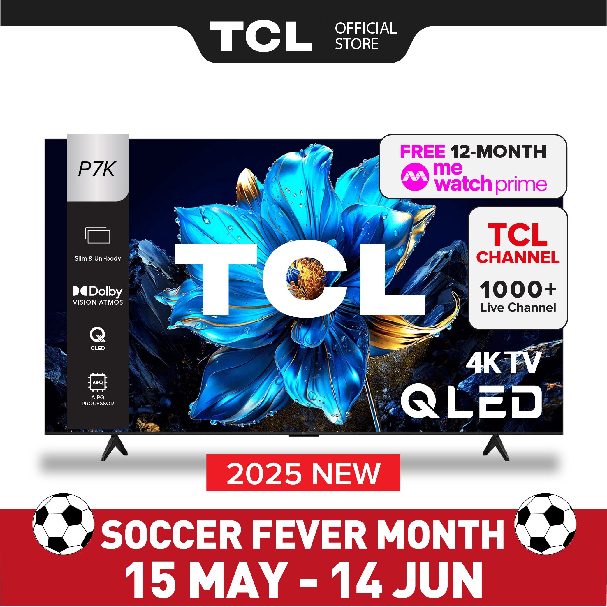 TCL P7K 4K QLED Smart TV 43 | 55 inch | AI Smart Google TV – TCL