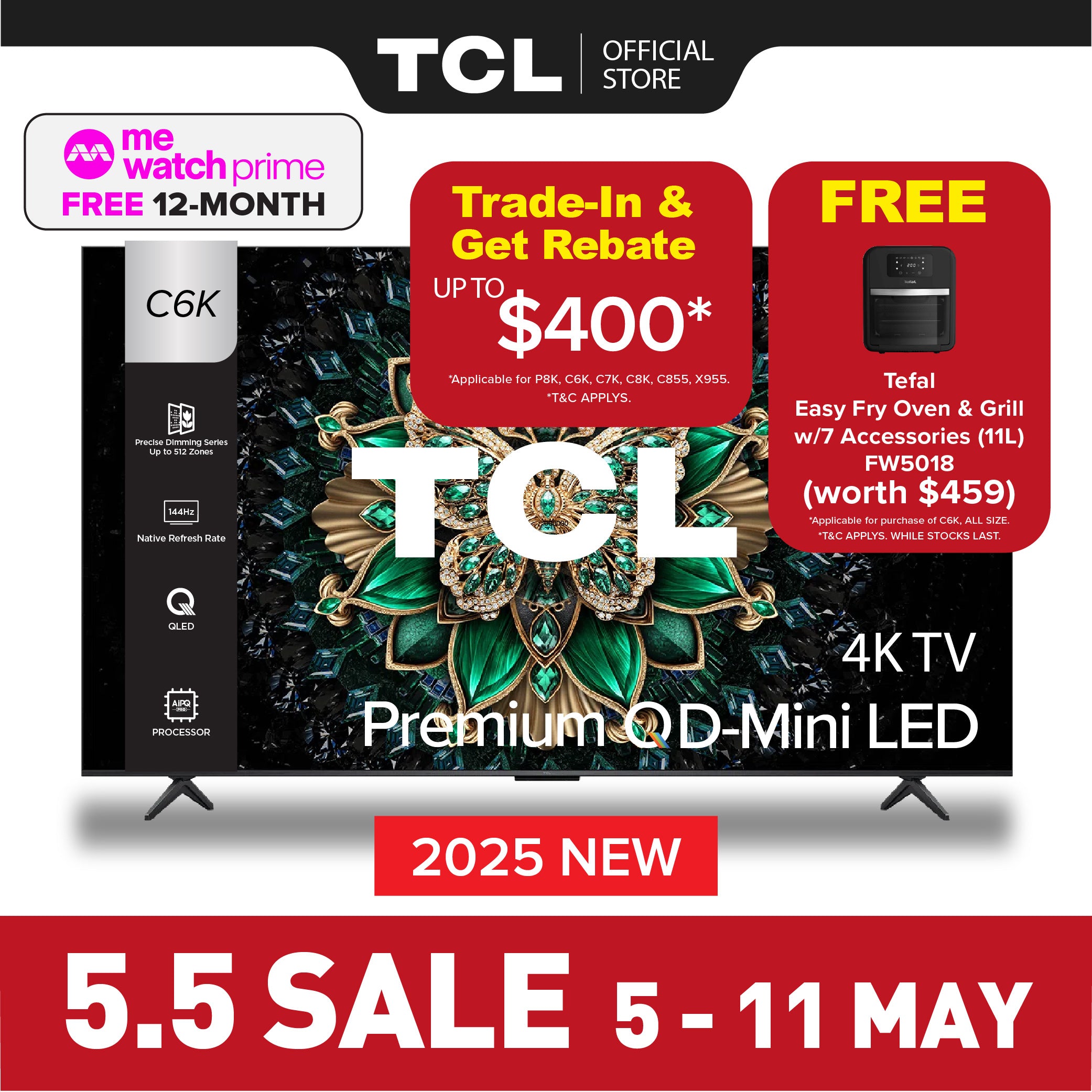 よ*ん様 【2025年製】TCL 55C6KS 55インチ TCL C6K プレミアム 4K量子ドットMini LED液晶テレビ