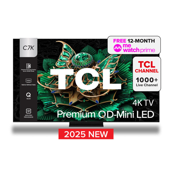 2025 NEW | TCL C7K 4K Premium QD Mini-LED TV 55" 65" 75" 85 "AI Smart Google TV
