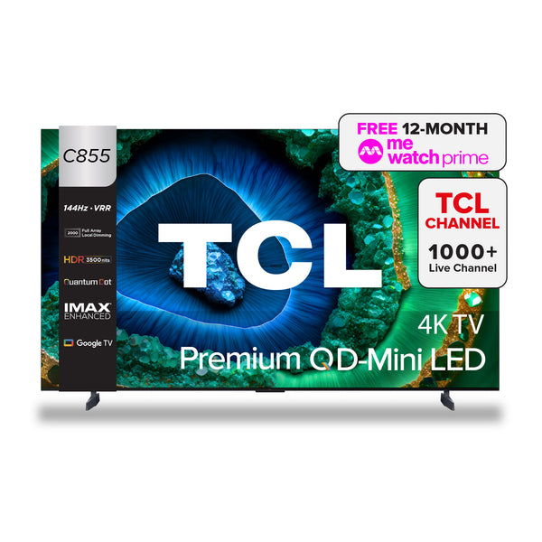 National Days Sales TCL C855 Premium QD-Mini LED 4K TV 85" - 98" AI Smart Google TV