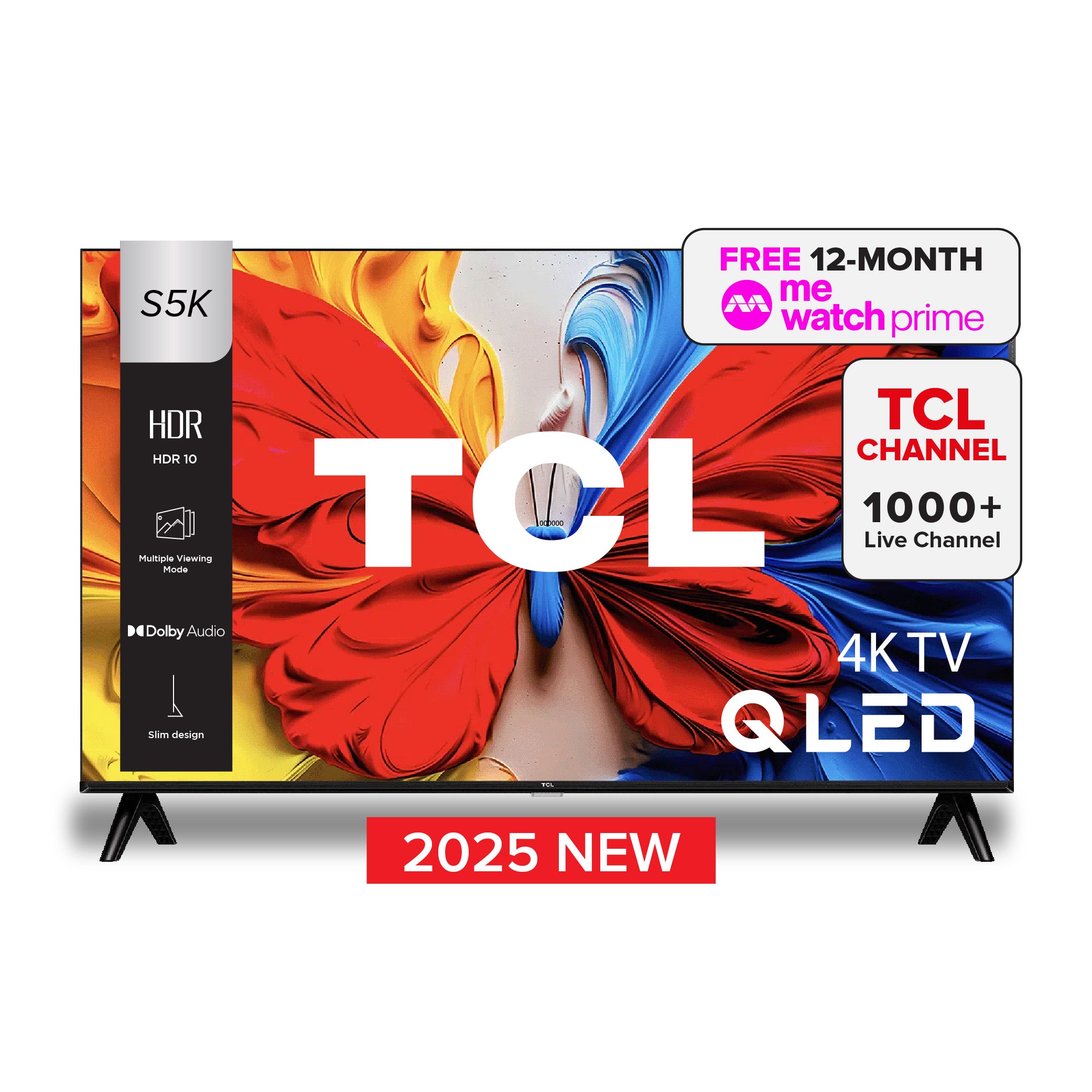 TCL S5K QLED TV | 32 43 50 inch | Dolby Audio | HDR 10 | AI Smart