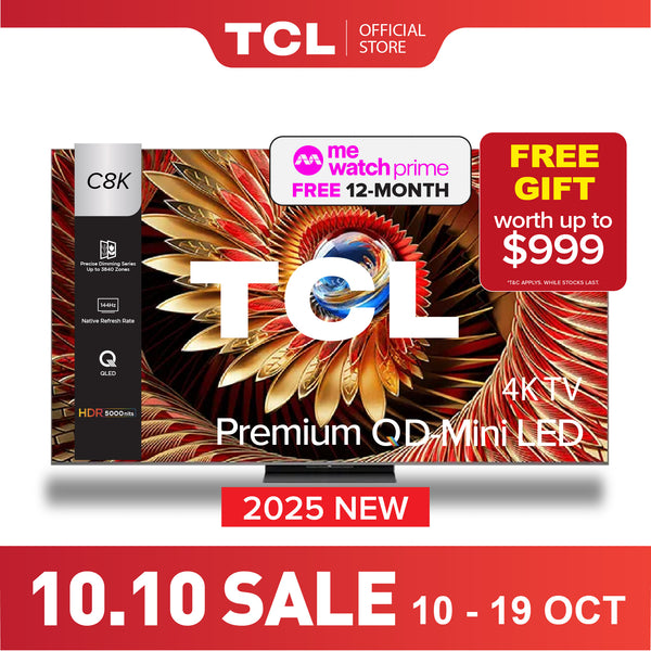 2025 NEW | TCL C8K Premium QD-Mini LED 4k TV | 65 inch  75 inch 85 inch 98 inch | HDR 4500 nits | AI Smart Google TV