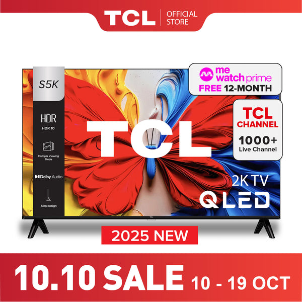 2025 NEW | TCL S5K QLED TV | 32 40 50 inch | Dolby Audio | HDR 10 | AI Smart 2K Google TV