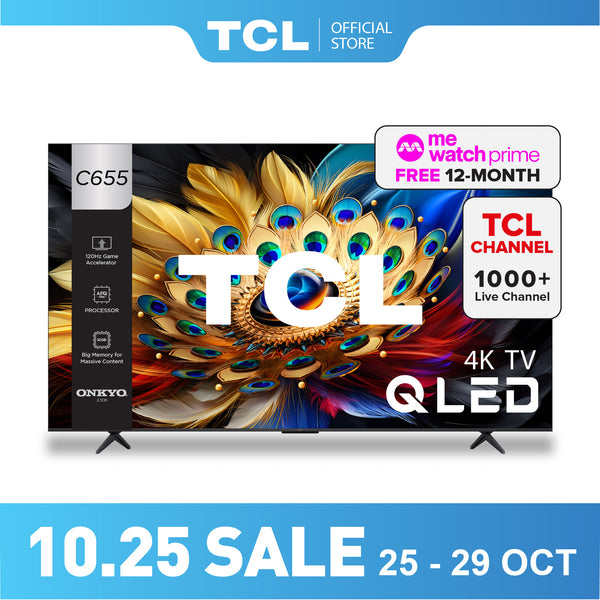 TCL C655 4K QLED Pro 65 inch 75 inch 85 inch 98 inch Onkyo Subwoofer In Built Eye Care AI Smart TV Google TV