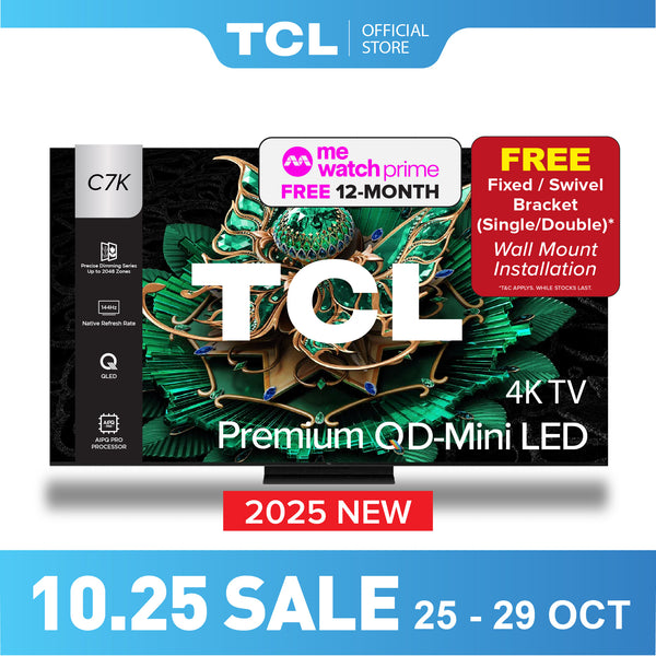 2025 NEW | TCL C7K 4K Premium QD Mini-LED TV 55" 65" 75" 85 "AI Smart Google TV