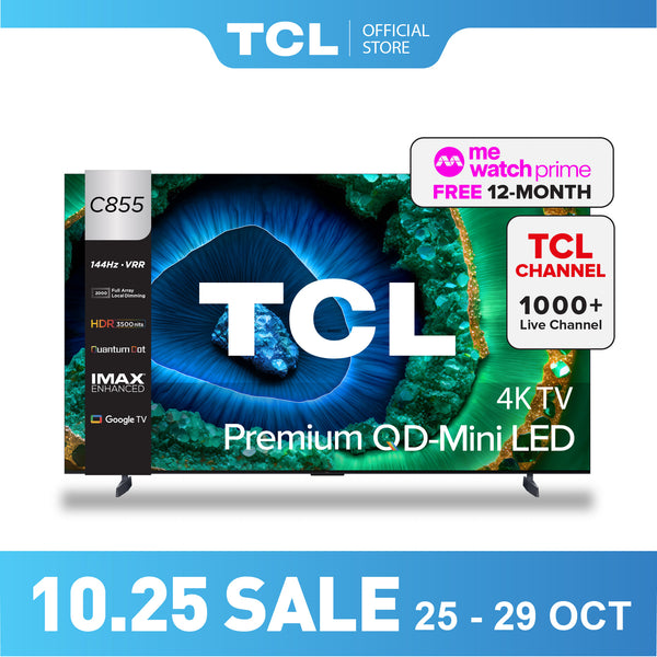 TCL C855 Premium QD-Mini LED 4K TV 85" - 98" AI Smart Google TV