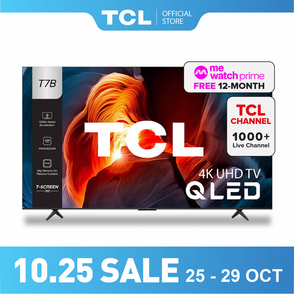 TCL T7B 4K QLED TV 55" - 65" Eye Care AI Smart TV Google TV