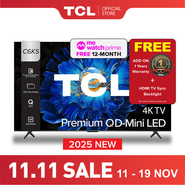 2025 NEW | TCL C6KS 4K QD Mini-LED TV 55 inch 65 inch 75 inch AI Smart Google  TV