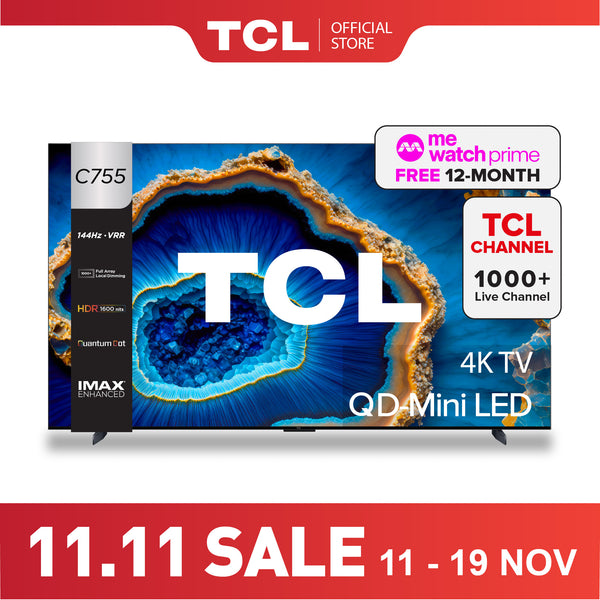 TCL C755 QD-Mini LED 4K TV 75" - 98" Smart TV Google TV