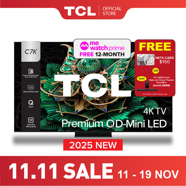 2025 NEW | TCL C7K 4K Premium QD Mini-LED TV 55" 65" 75" 85 "AI Smart Google TV