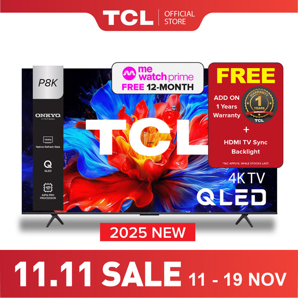 2025 NEW | TCL P8K QLED TV | 55 inch  65 inch 75 inch | 144Hz Native Refresh Rate | AI Smart Google TV