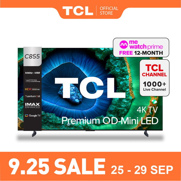 National Days Sales TCL C855 Premium QD-Mini LED 4K TV 85" - 98" AI Smart Google TV