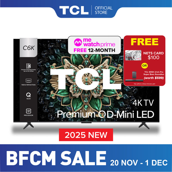2025 NEW | TCL C6K 4K Premium QD Mini-LED TV 55 inch 65 inch 75 inch 85 inch  AI Smart TV