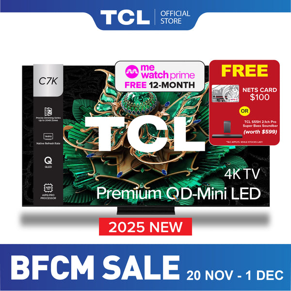 2025 NEW | TCL C7K 4K Premium QD Mini-LED TV 55" 65" 75" 85 "AI Smart Google TV