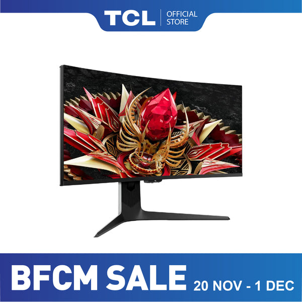 TCL 34" 170Hz Mini-LED 4K Curved Gaming Monitor 34R83Q | QLED PC Monitor HDR 1600