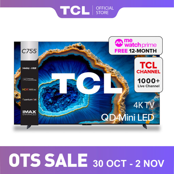 TCL C755 QD-Mini LED 4K TV 75" - 98" Smart TV Google TV