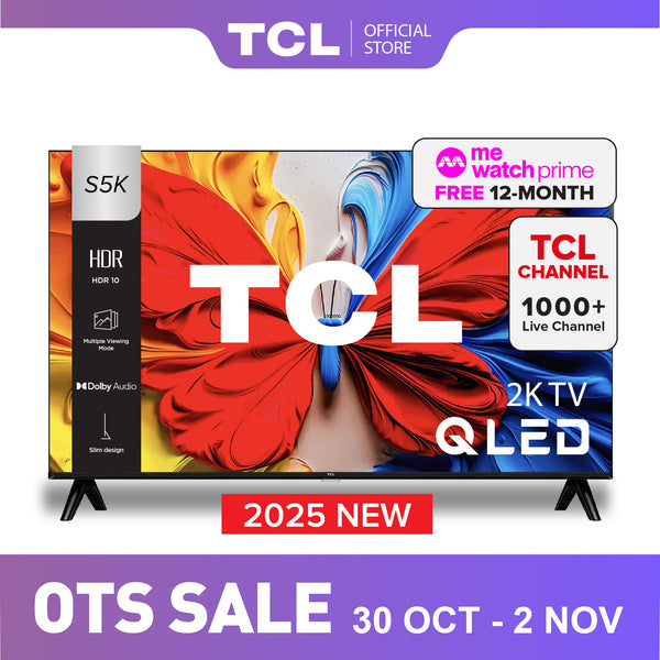 2025 NEW | TCL S5K QLED TV | 32 40 50 inch | Dolby Audio | HDR 10 | AI Smart 2K Google TV
