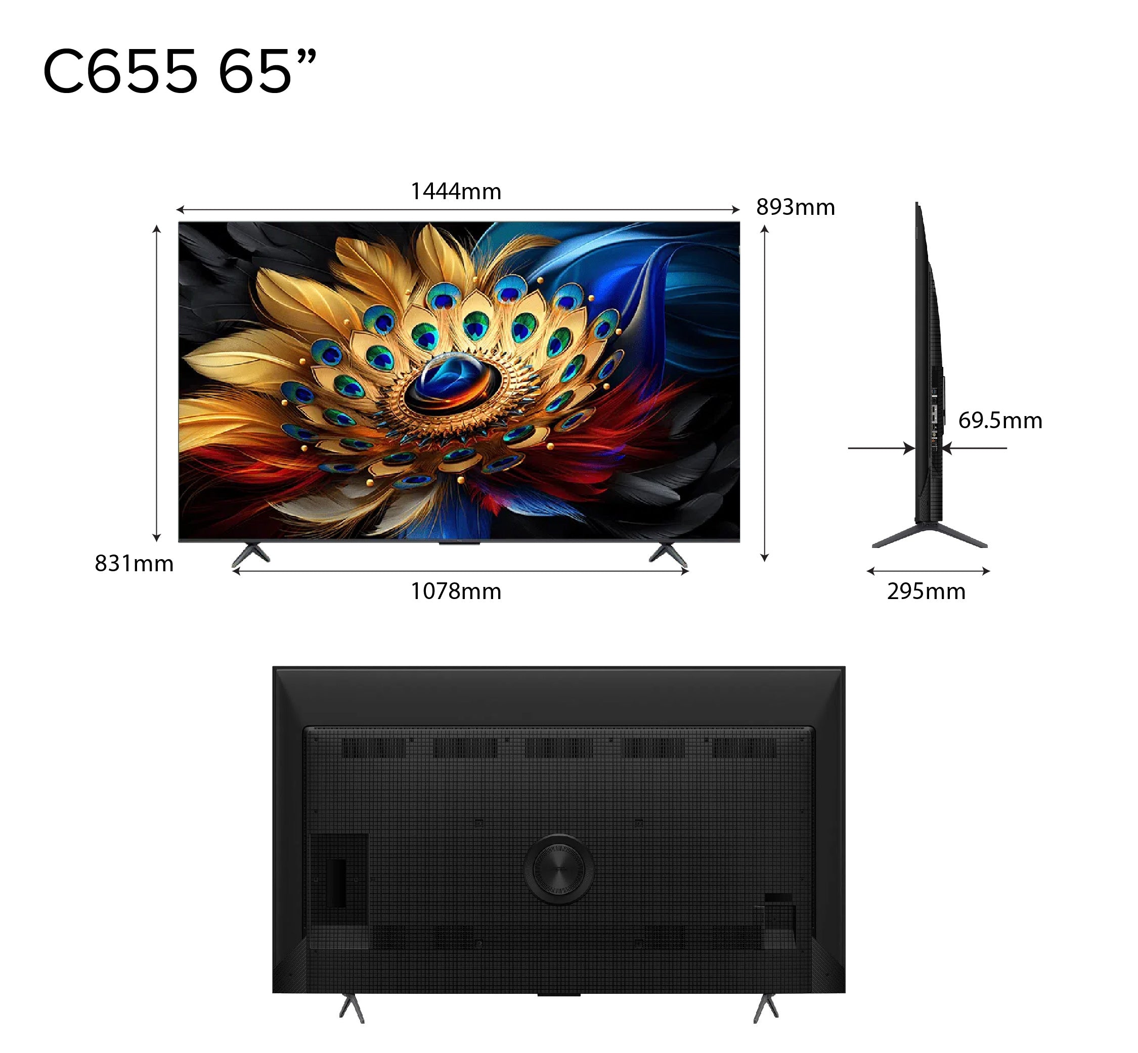 TCL C655 4K QLED Pro 65 inch 75 inch 85 inch 98 inch Onkyo